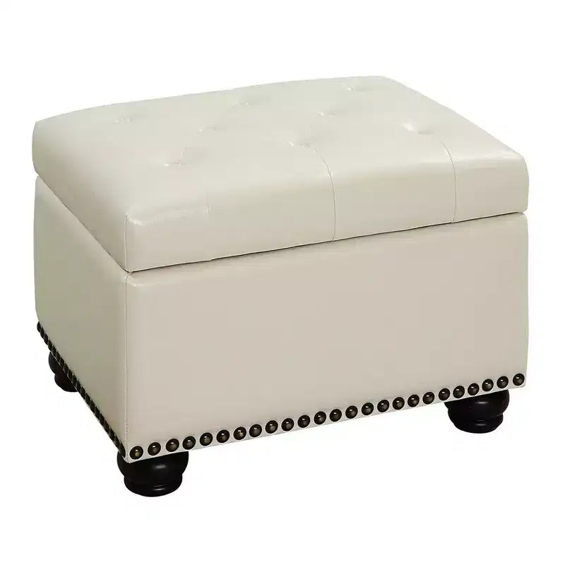 Pouf Contenitore con Coperchio – Seduta Imbottita, Interno Spazioso per Salotto