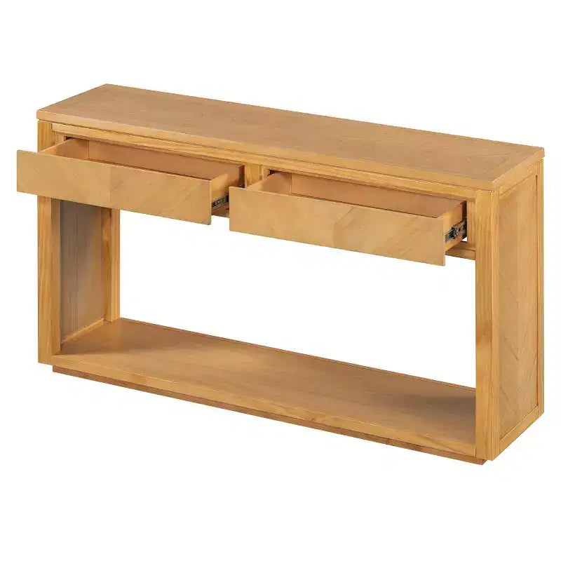 Consolle rustica da ingresso da 55" con cassetti e ripiano aperto