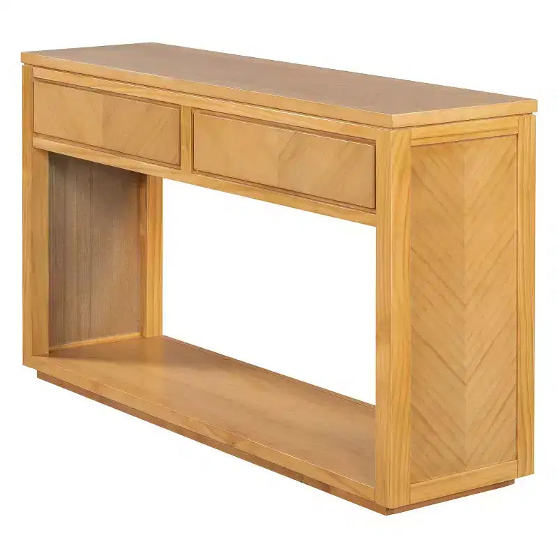 Consolle rustica da ingresso da 55" con cassetti e ripiano aperto