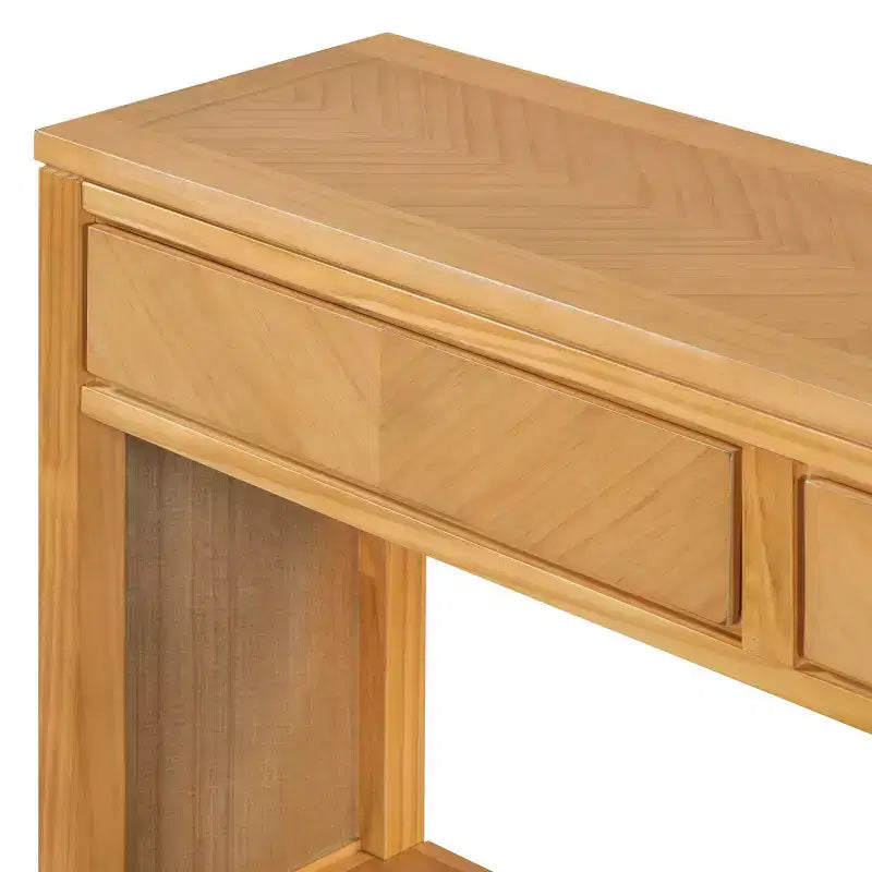 Consolle rustica da ingresso da 55" con cassetti e ripiano aperto