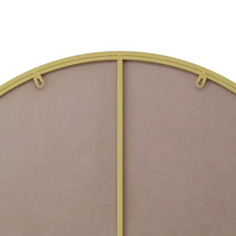 Specchio rotondo da bagno con cornice in metallo e rivestimento antiappannamento, dorato