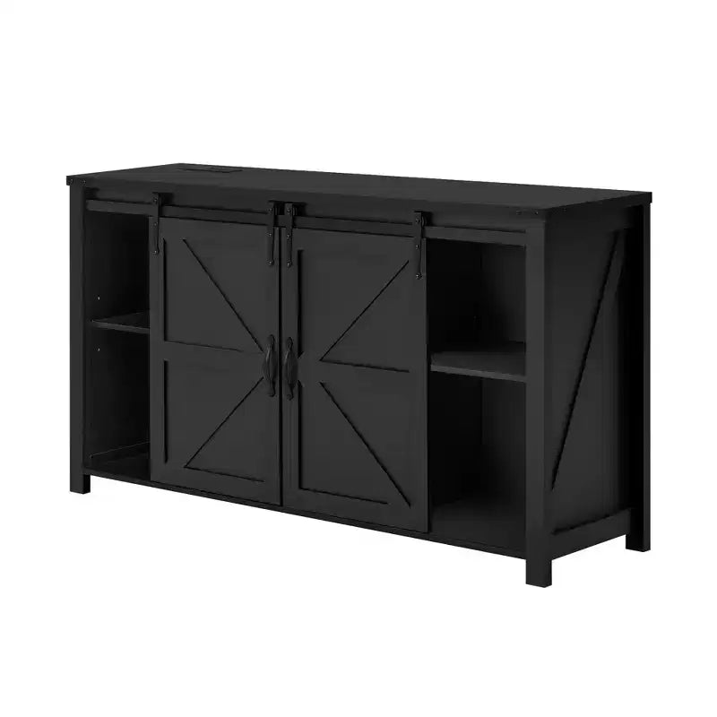 Buffet credenza da fattoria a 4 cassetti con porta scorrevole "stile fienile" e maniglie in metallo