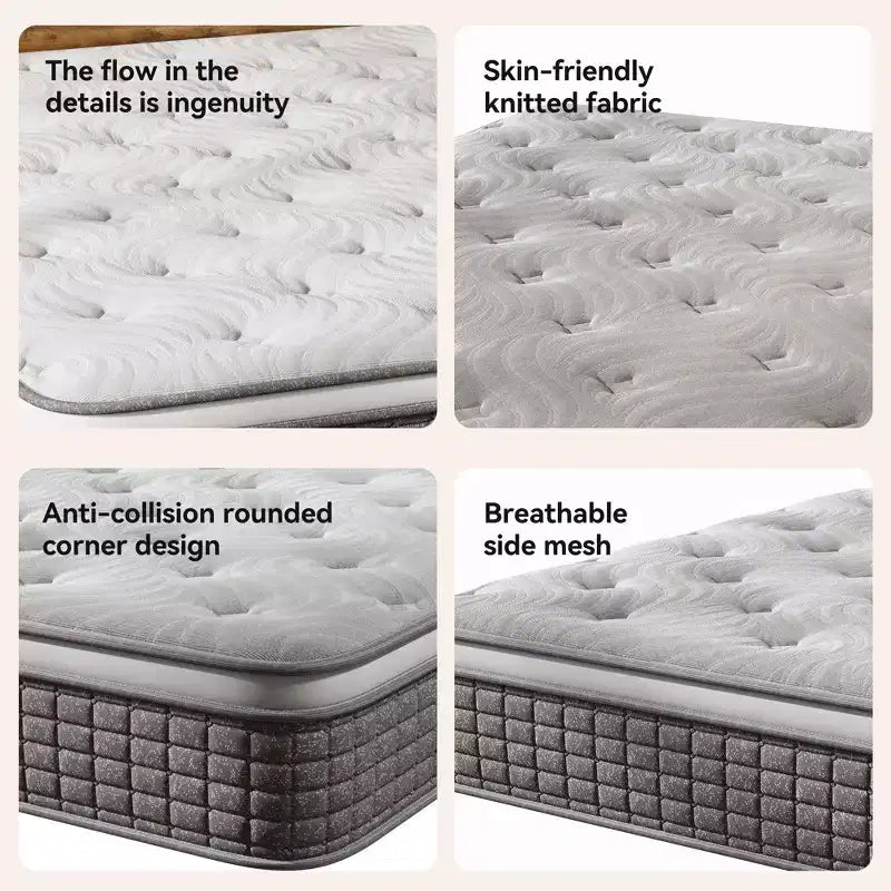 Materasso Ibrido Rigido Medio in Scatola da 12" con Memory Foam e Molle