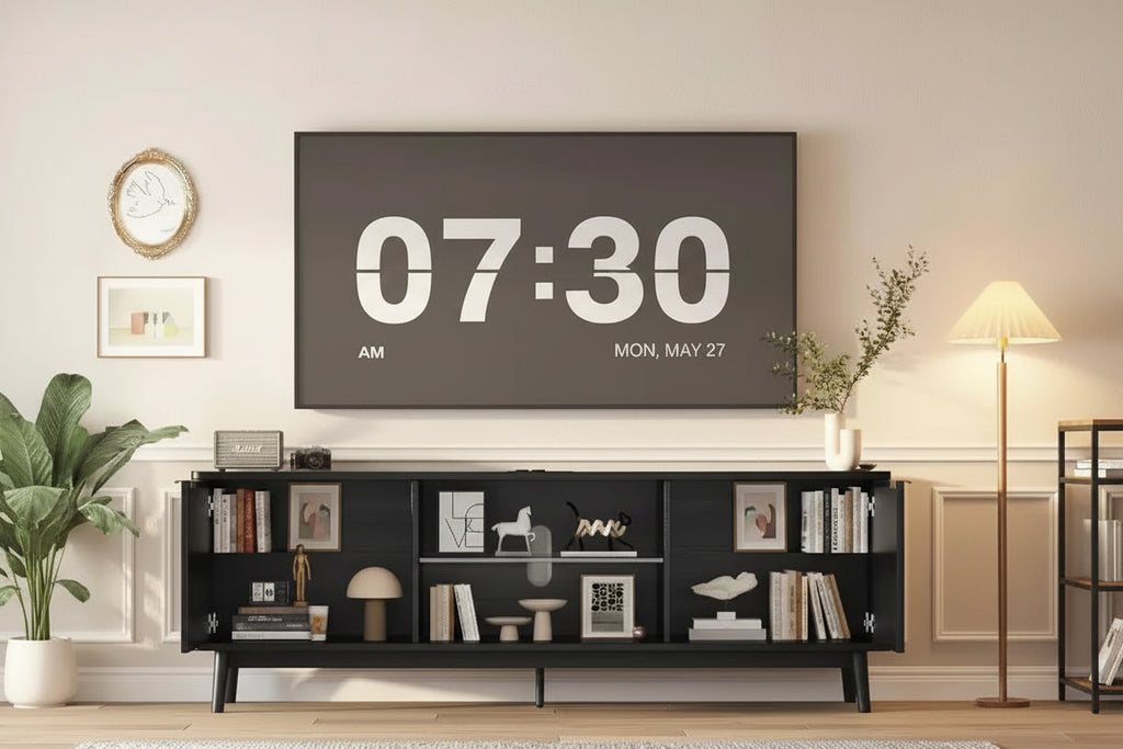 63'' TV Stand, Entertainment Center with Adjustable Shelf, TV Console Modern Media Console for Living Room, Office