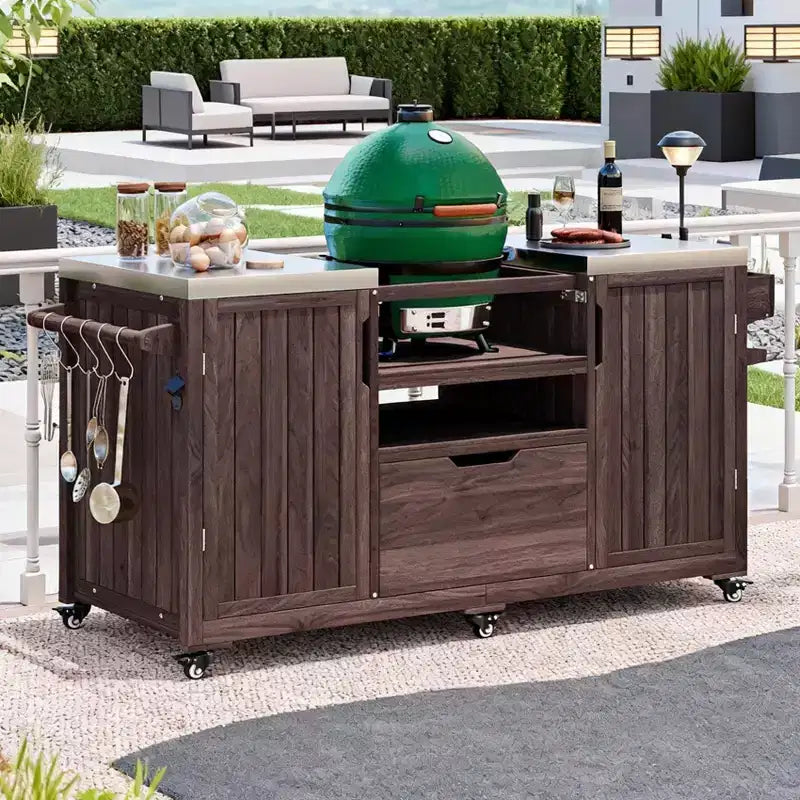 Carrello Barbecue da Esterno con Isola Cucina