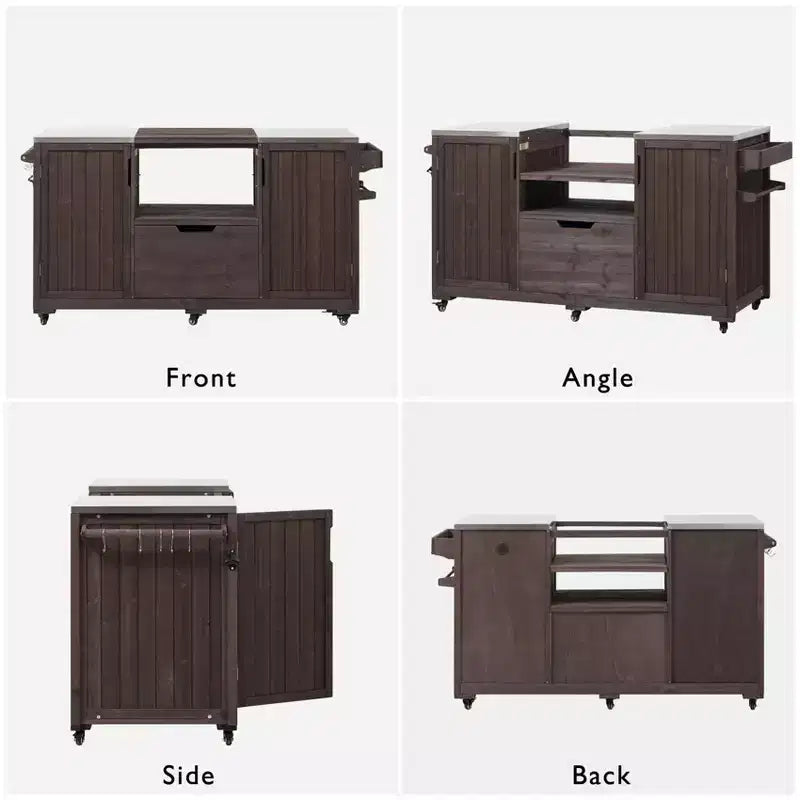 Carrello Barbecue da Esterno con Isola Cucina