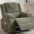 Poltrona Reclinabile Oversize Rocker, Recliner da Vivaio Girevole a 360° con Massaggio Vibrante e Riscaldamento, Divano Singolo per Soggiorno, Camera da Letto, Verde