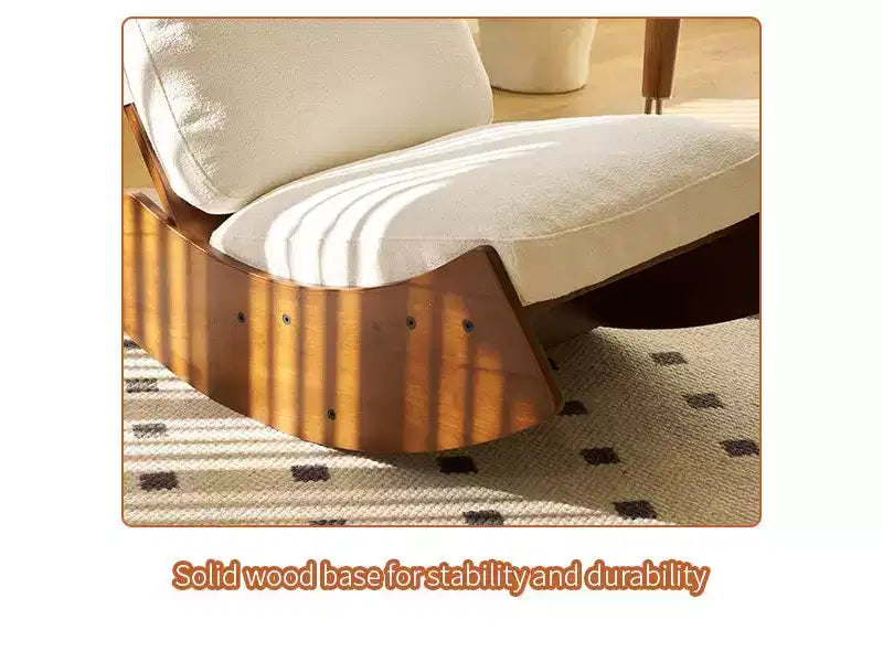 Poltrona a dondolo con accento Glider con struttura in legno e rivestimento in velluto a coste