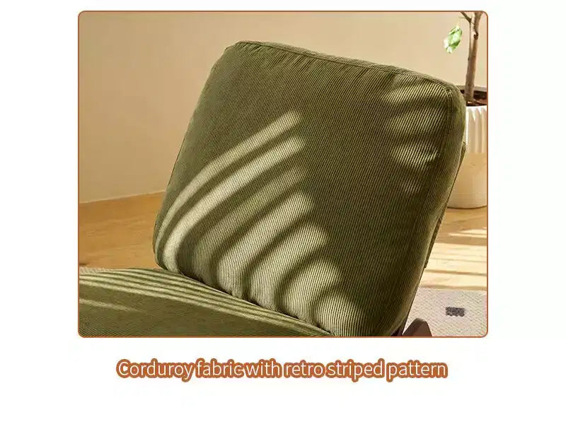 Poltrona a dondolo con accento Glider con struttura in legno e rivestimento in velluto a coste
