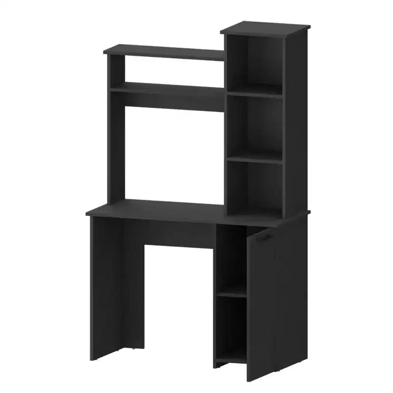 Scrivania da ufficio 98,3 cm con ripiani a 3 livelli, libreria a ponte e ampio mobiletto inferiore