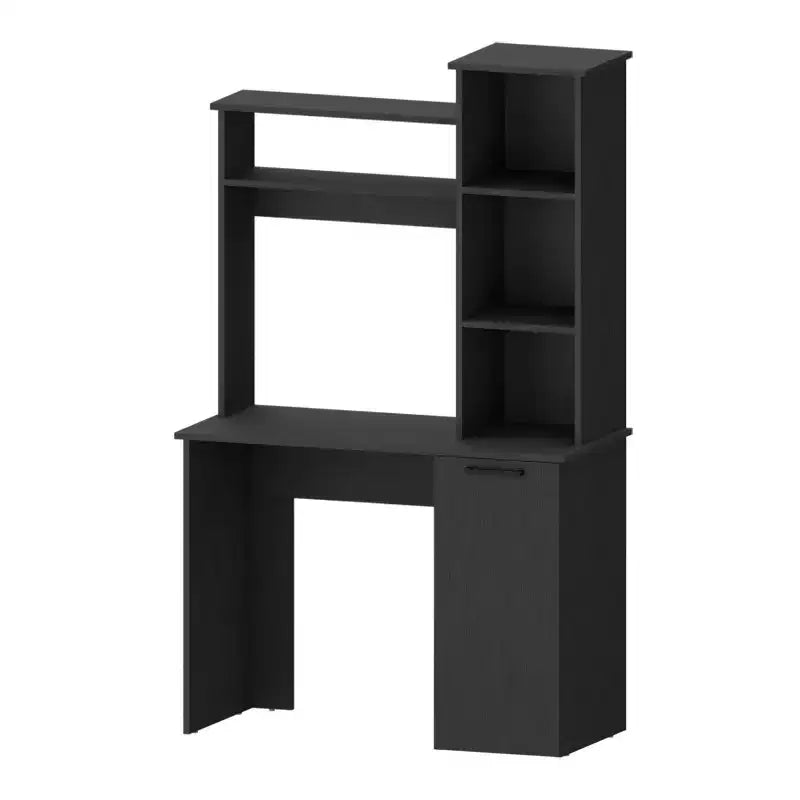 Scrivania da ufficio 98,3 cm con ripiani a 3 livelli, libreria a ponte e ampio mobiletto inferiore