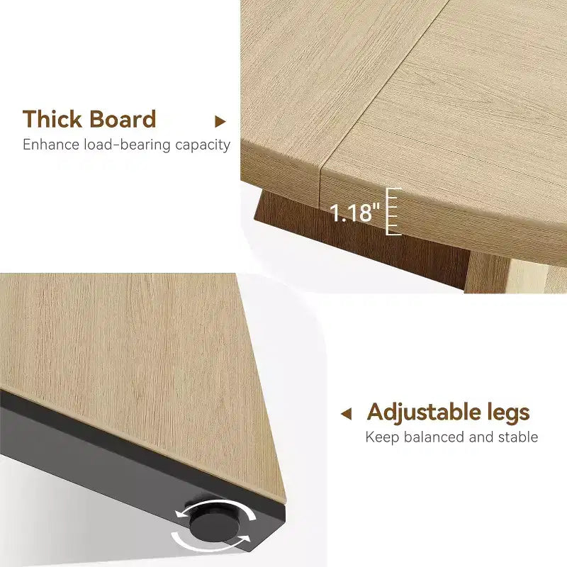 Tavolo da pranzo rotondo rustico da fattoria da 47" per 4-6 persone, finitura in legno retrò